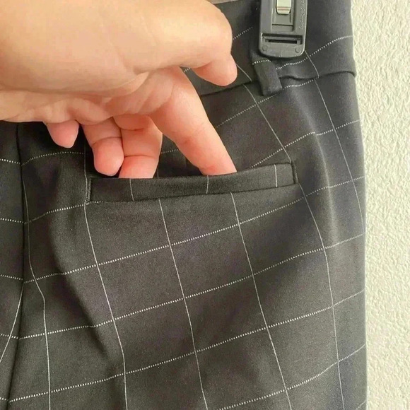 🆕 ANN TAYLOR FACTORY Black Windowpane Ankle Skinny Pants 2P🆕 - Picture 9 of 16
